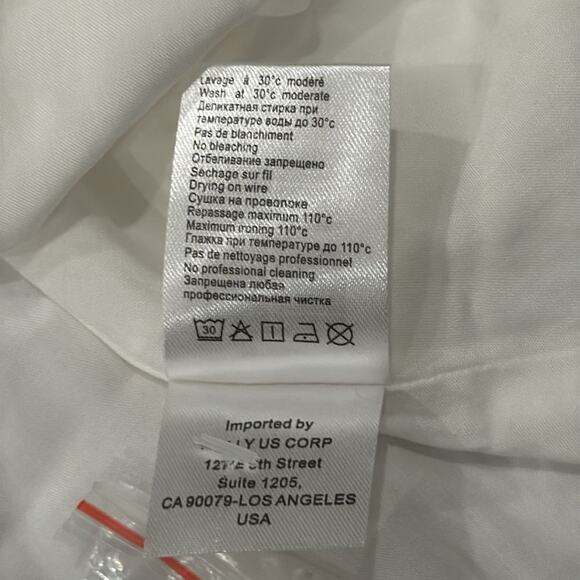 NWT Molly Bracken Women's White Short Dotted Swiss Dress Off White Gold Size XL - Picture 13 of 13